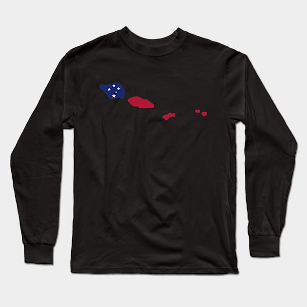 Samoa map flag Long Sleeve T-Shirt by Designzz